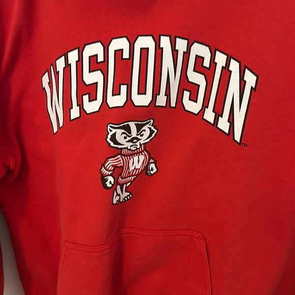 Wisconsin Bucky Badger Large Hoodie Sweatshirt - Picture 2 of 3